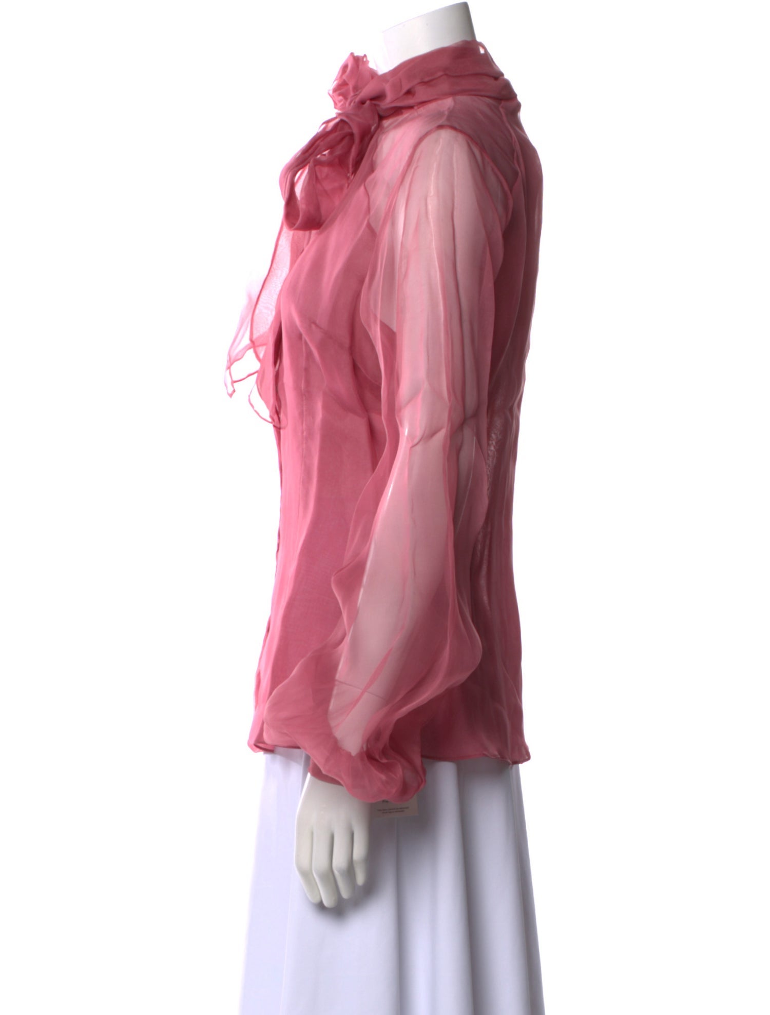 Safiyaa Silk Long Sleeve Button-Up Top w/ Tags