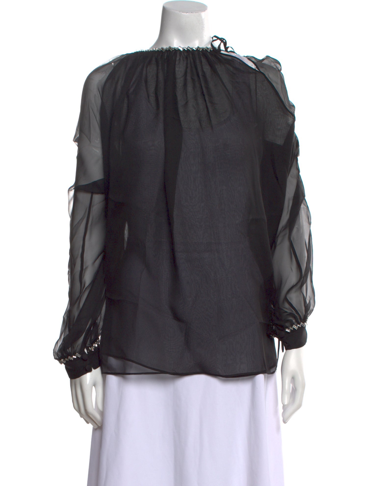 Safiyaa Silk Scoop Neck Blouse w/ Tags