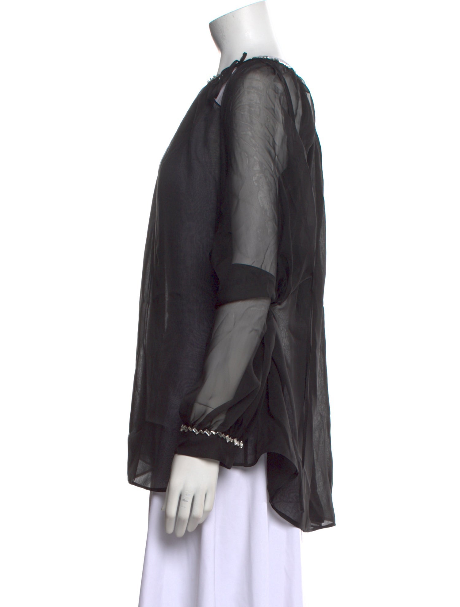 Safiyaa Silk Scoop Neck Blouse w/ Tags