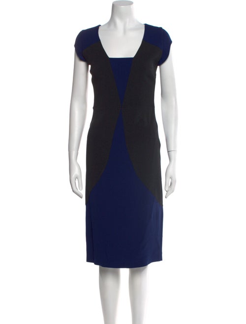 Safiyaa Colorblock Pattern Midi Length Dress