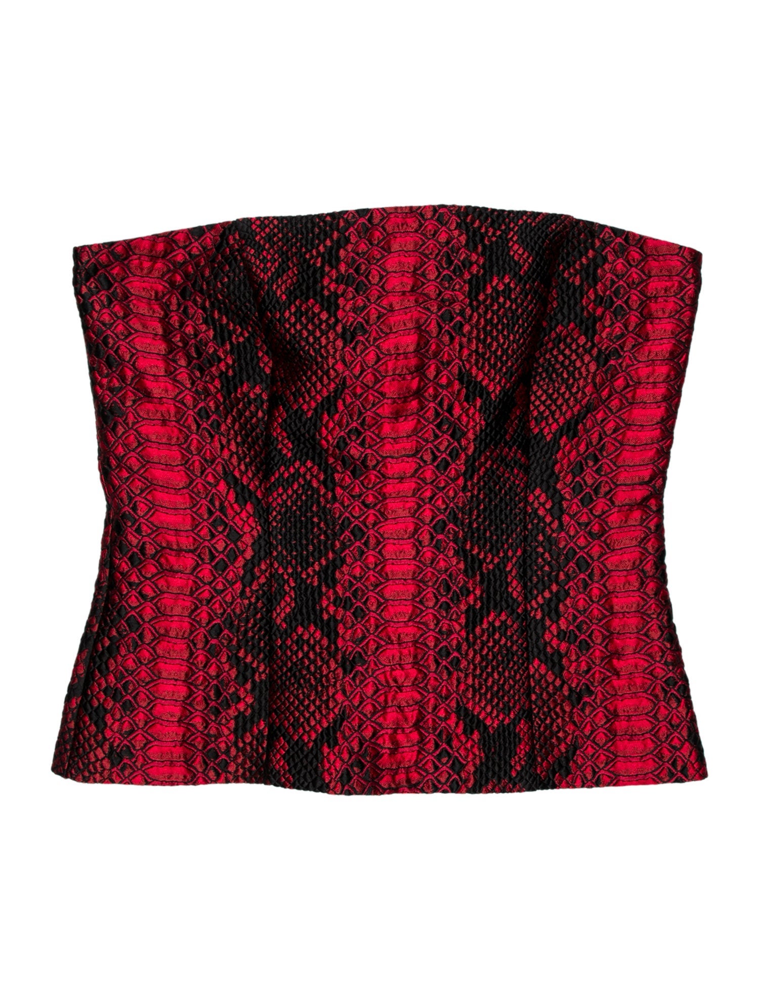 Safiyaa Animal Print Strapless Crop Top