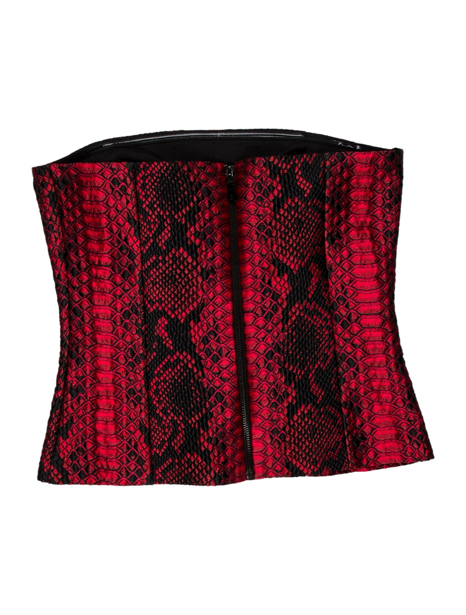 Safiyaa Animal Print Strapless Crop Top