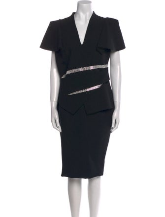 Safiyaa V-Neck Midi Length Dress