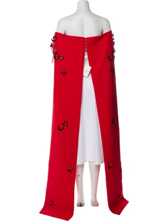 Safiyaa Off-The-Shoulder Three-Quarter Sleeve Crop Top