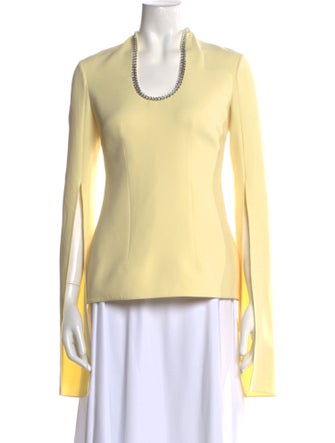 Safiyaa Scoop Neck Long Sleeve Top