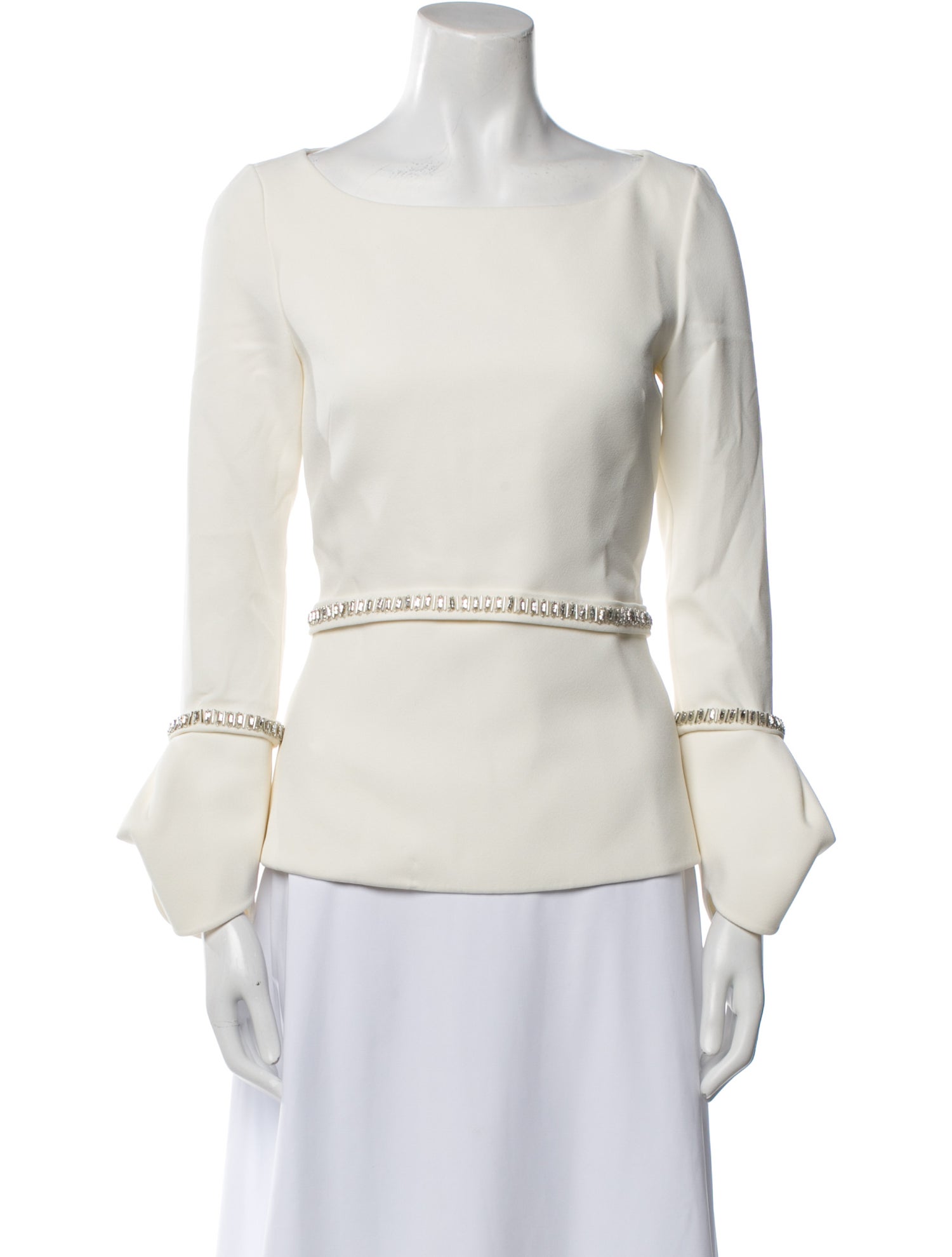 Safiyaa Bateau Neckline Long Sleeve Blouse