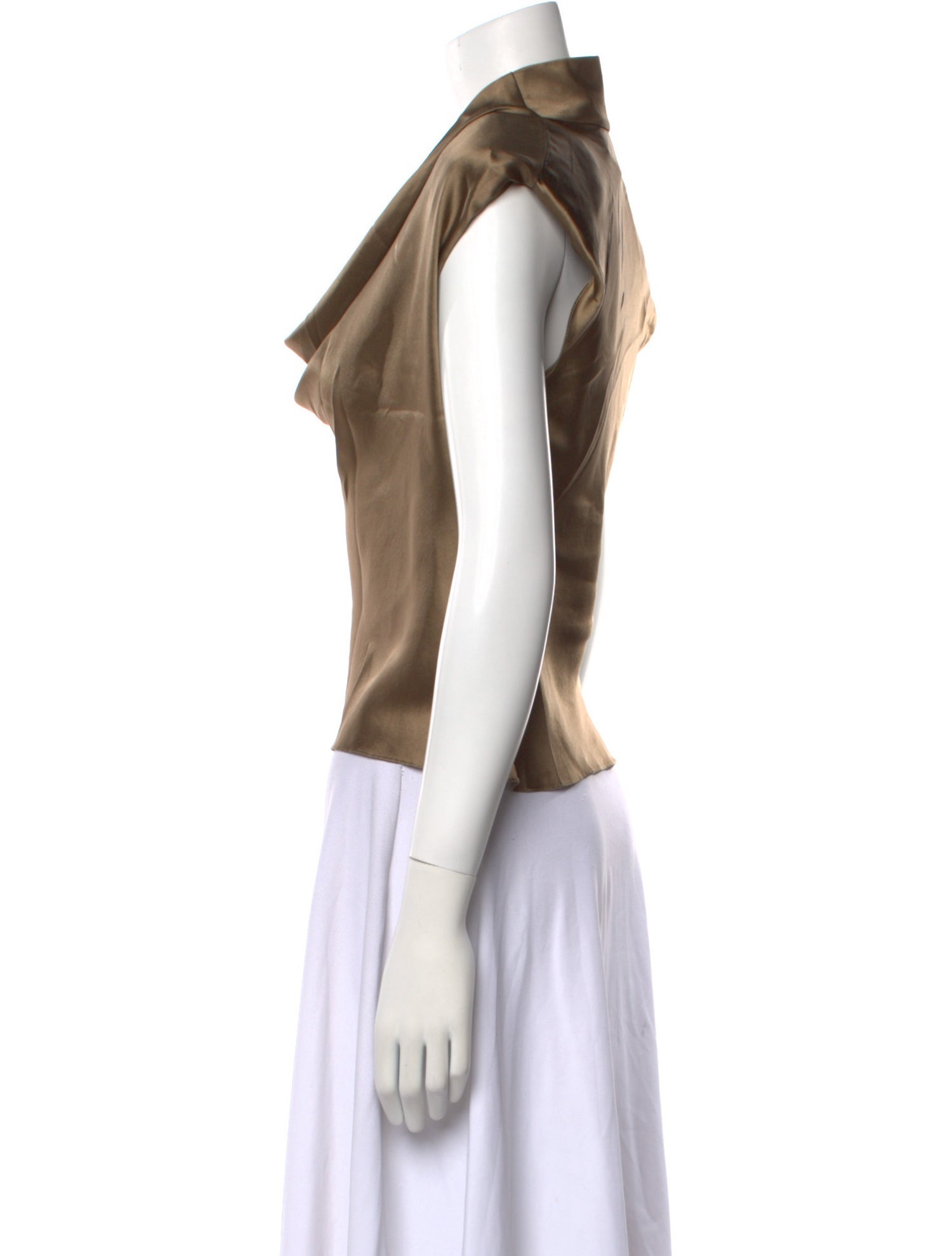 Safiyaa Silk Cowl Neck Crop Top