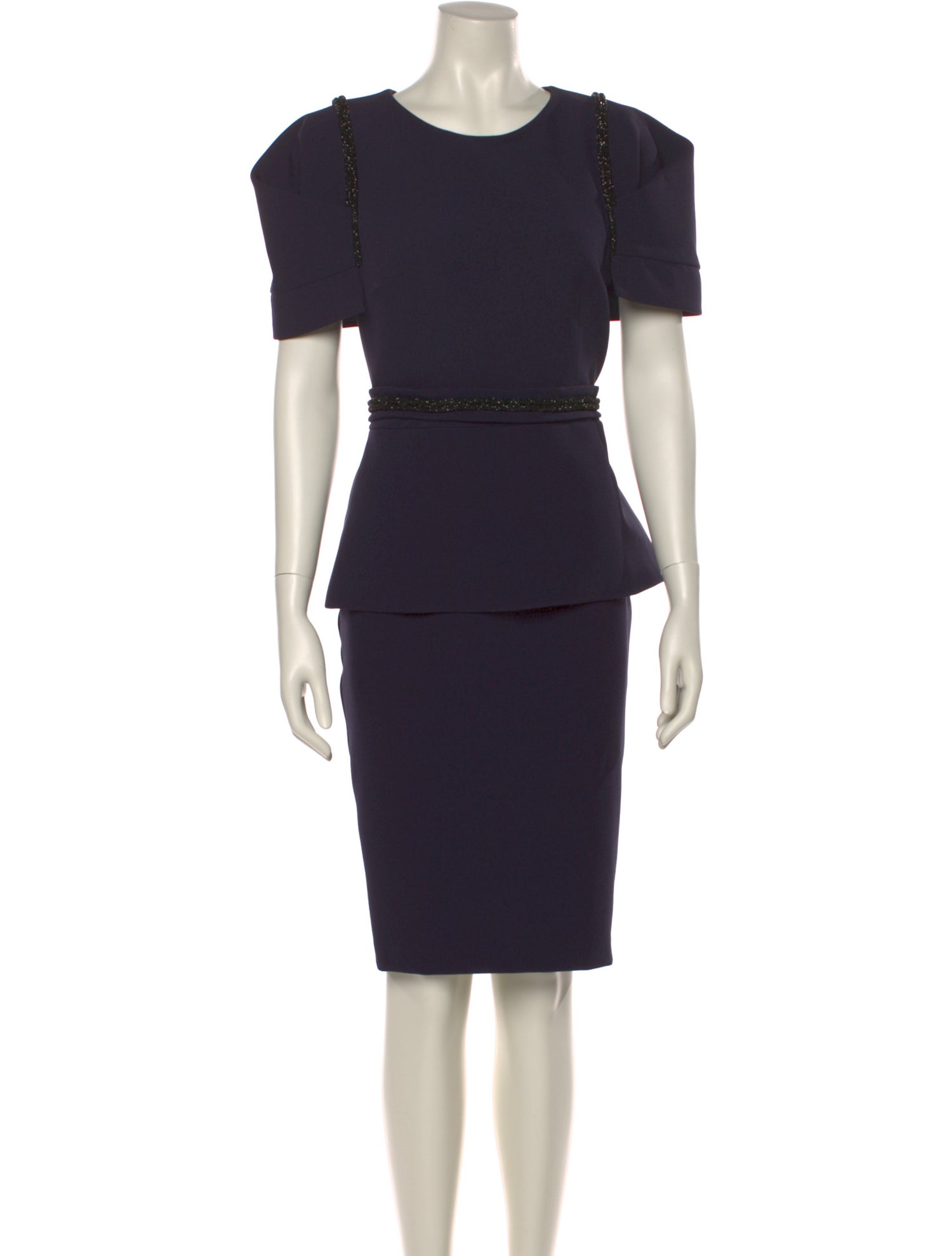 Safiyaa Crew Neck Knee-Length Dress