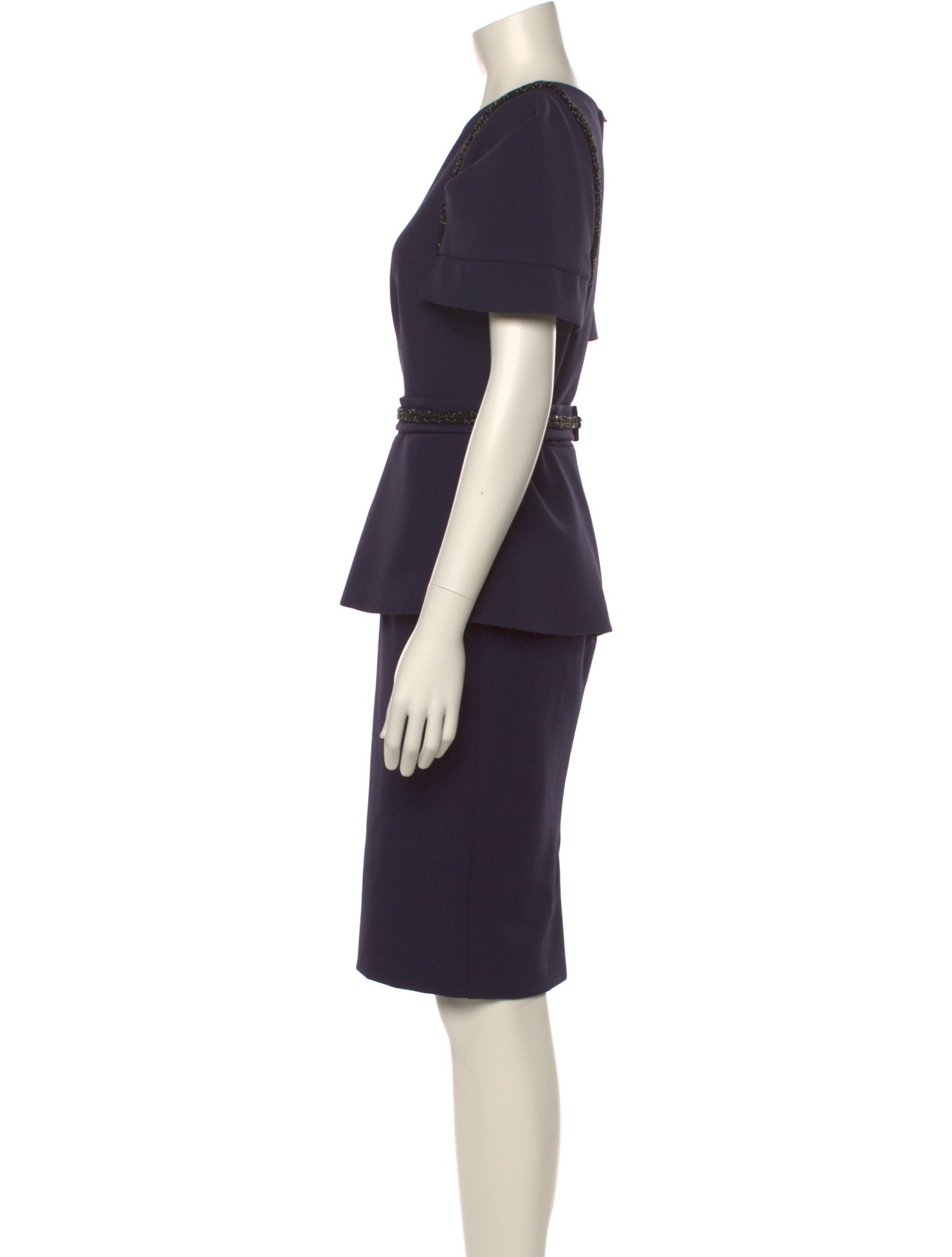 Safiyaa Crew Neck Knee-Length Dress