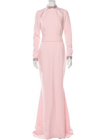 Pre-owned Safiyaa Mock Neck Mini Dress In Pink