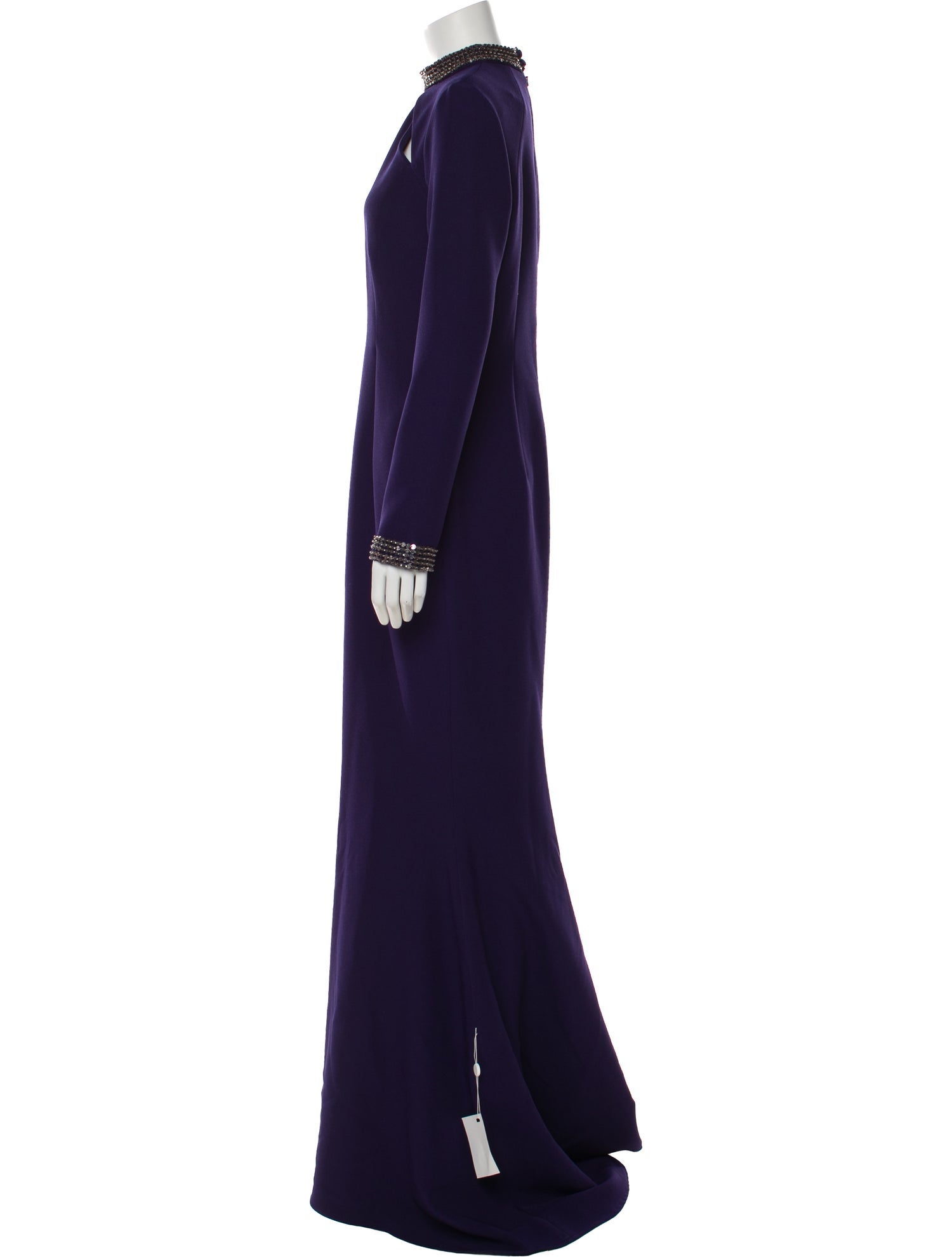 safiyaa purple dress SAFIYAA - Lennox floral-appliqu maxi dress