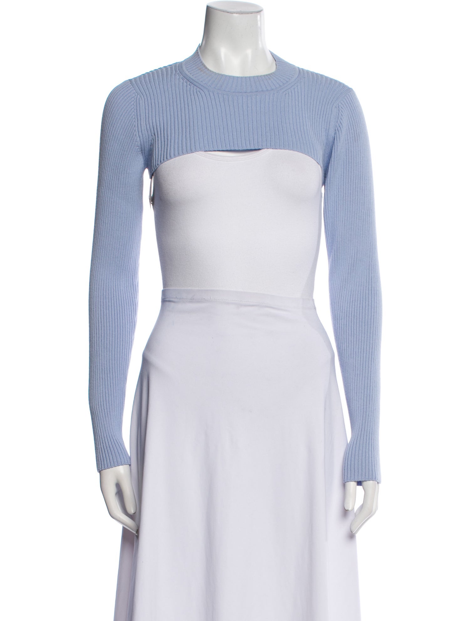 Saffiya Crew Neck Long Sleeve Crop Top