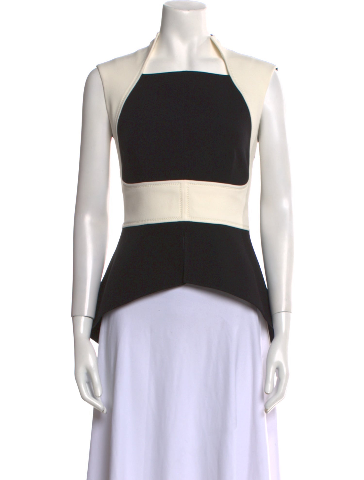 Saffiya Colorblock Pattern Square Neckline Top