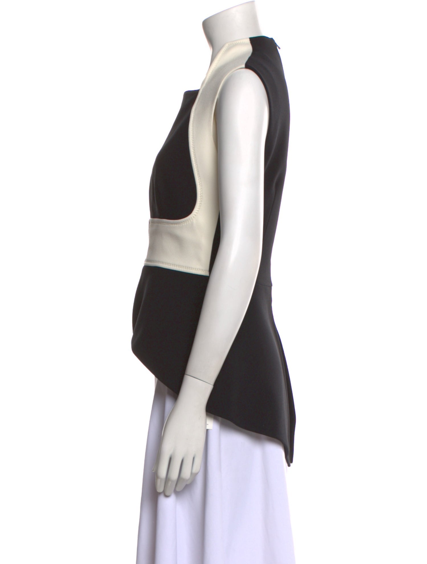 Saffiya Colorblock Pattern Square Neckline Top