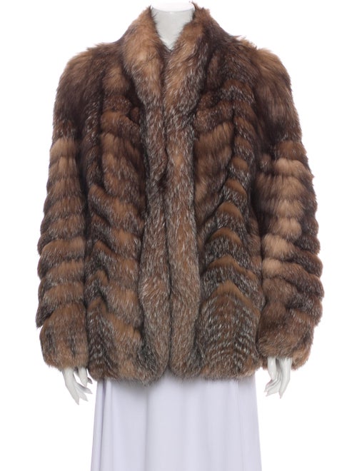 Saga Printed Faux Fur Coat Brown