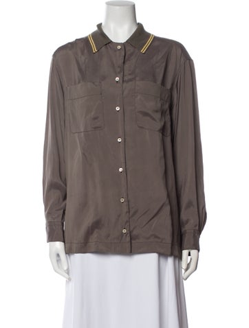 Santoni Tops Long Sleeve Button-Up Top S