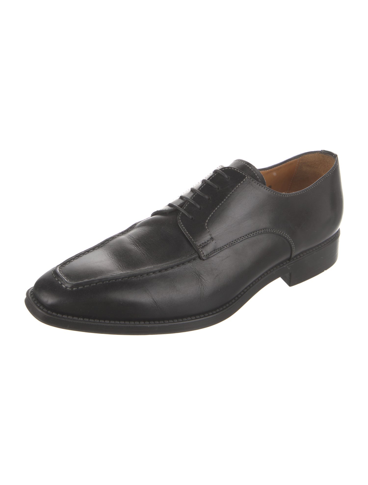 Santoni Leather Lasercut Accents Derby Shoes