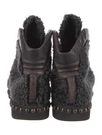 Santoni Shearling Combat Boots