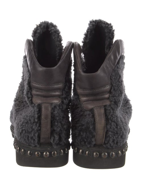 Santoni Shearling Combat Boots