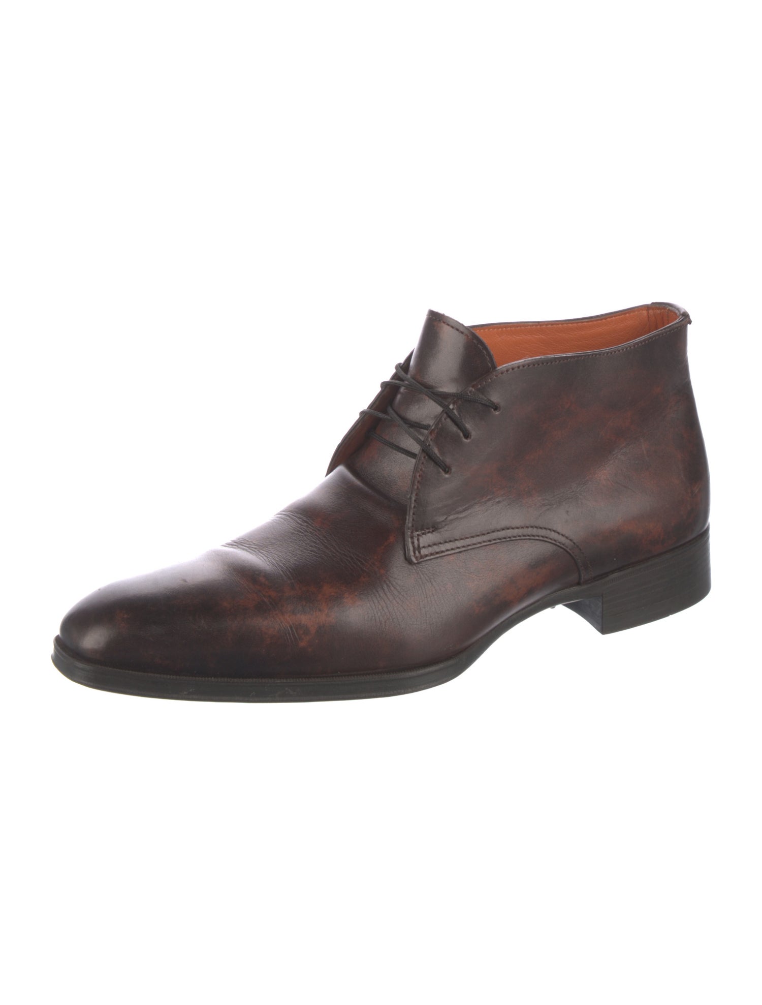 Santoni Leather Lace-Up Boots