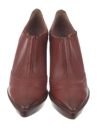 Santoni Leather Scalloped Accent Mules