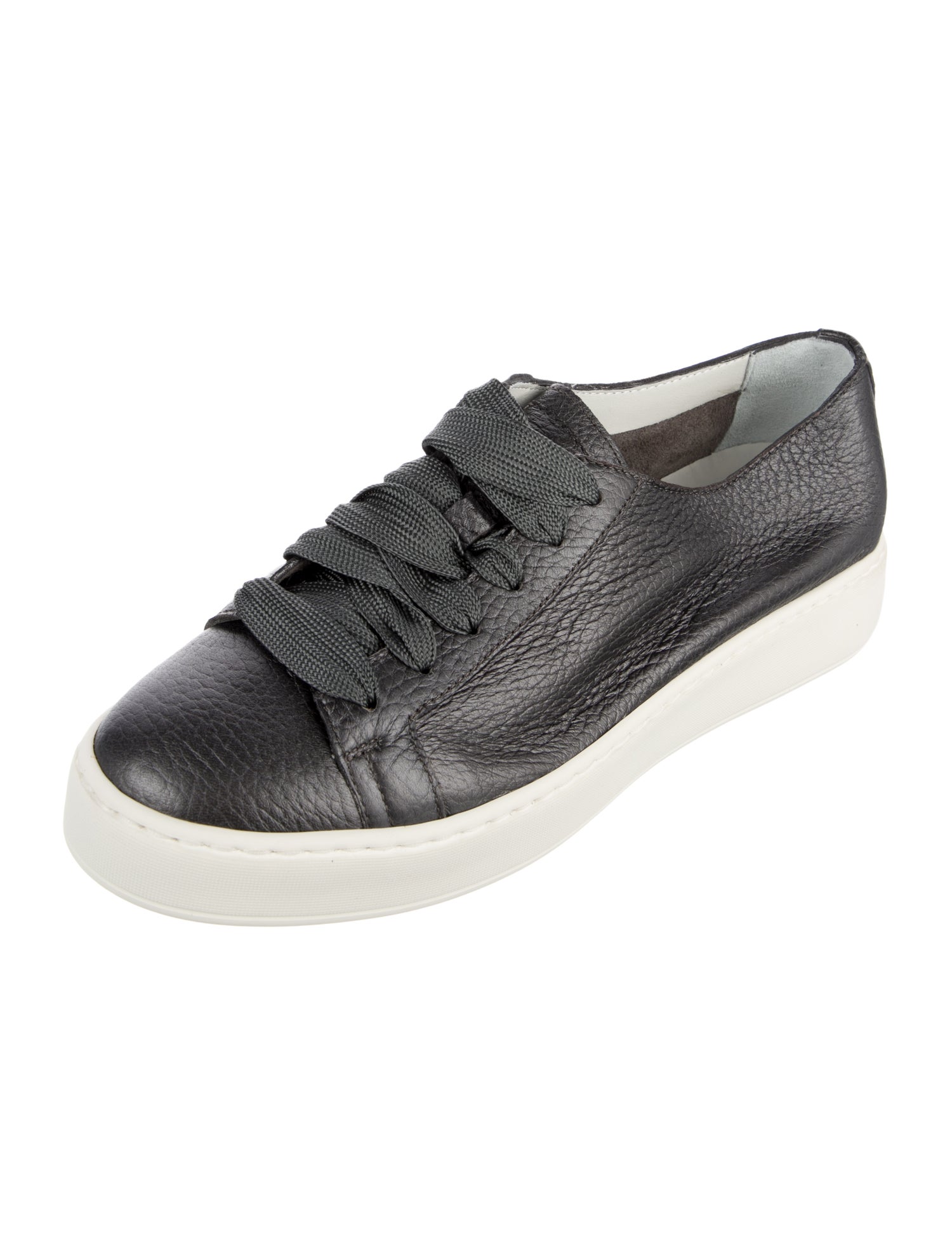 Santoni Leather Colorblock Pattern Sneakers