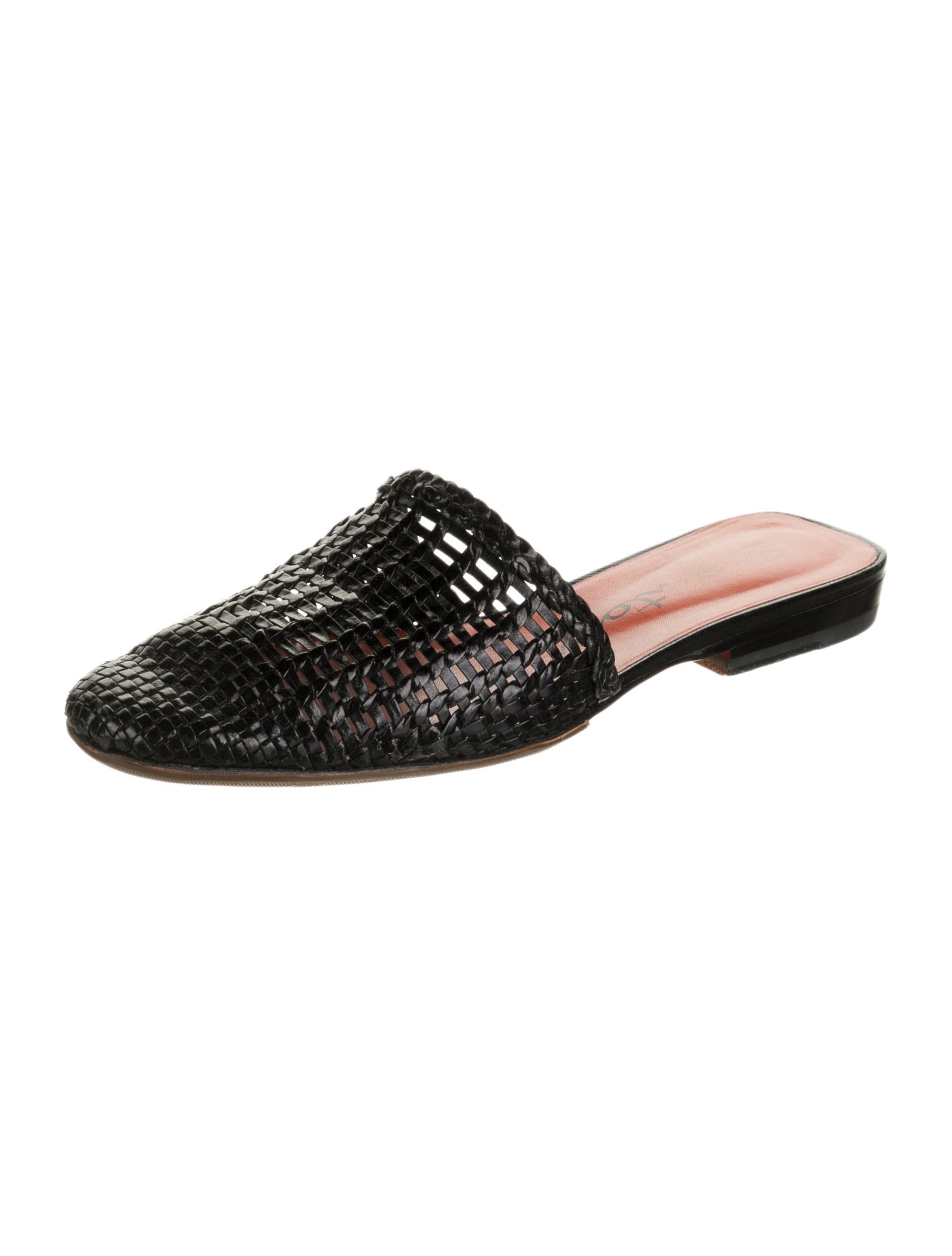 Santoni Embossed Leather Braided Accents Mules