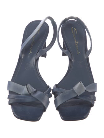 Santoni Leather Slingback Sandals