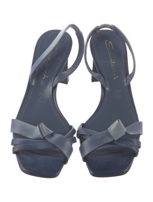 Santoni Leather Slingback Sandals