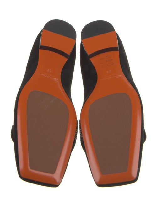 Santoni Suede Crystal Embellishments Loafers