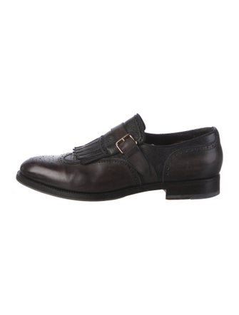Santoni Leather Monk Straps