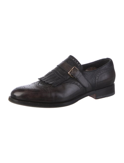 Santoni Leather Monk Straps