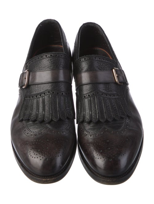 Santoni Leather Monk Straps