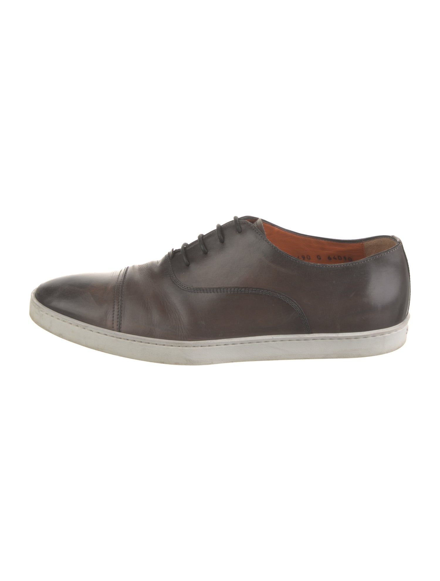 Santoni Leather Printed Sneakers