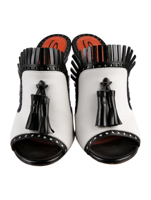 Santoni Leather Printed Slides