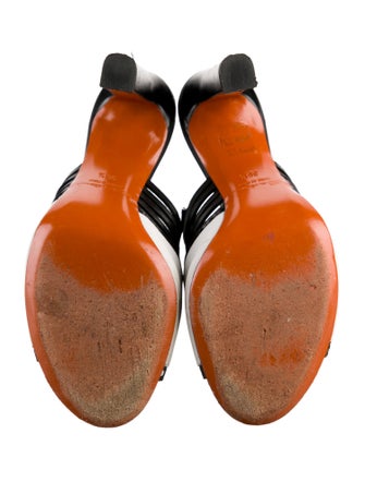 Santoni Leather Printed Slides