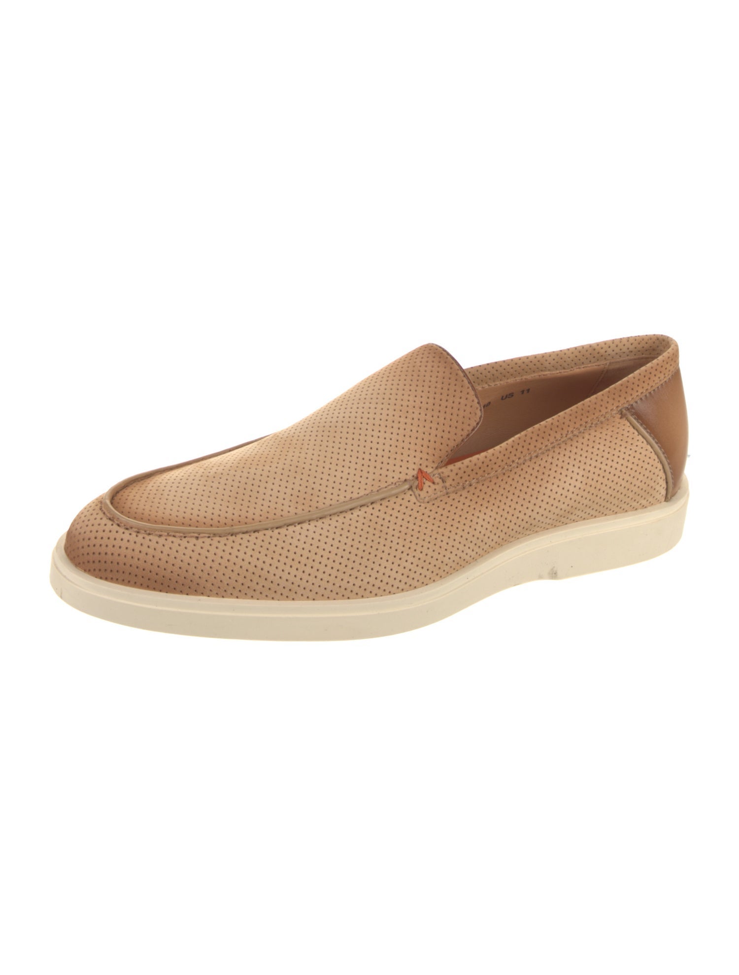 Santoni Suede Leather Trim Embellishment Loafers w/ Tags