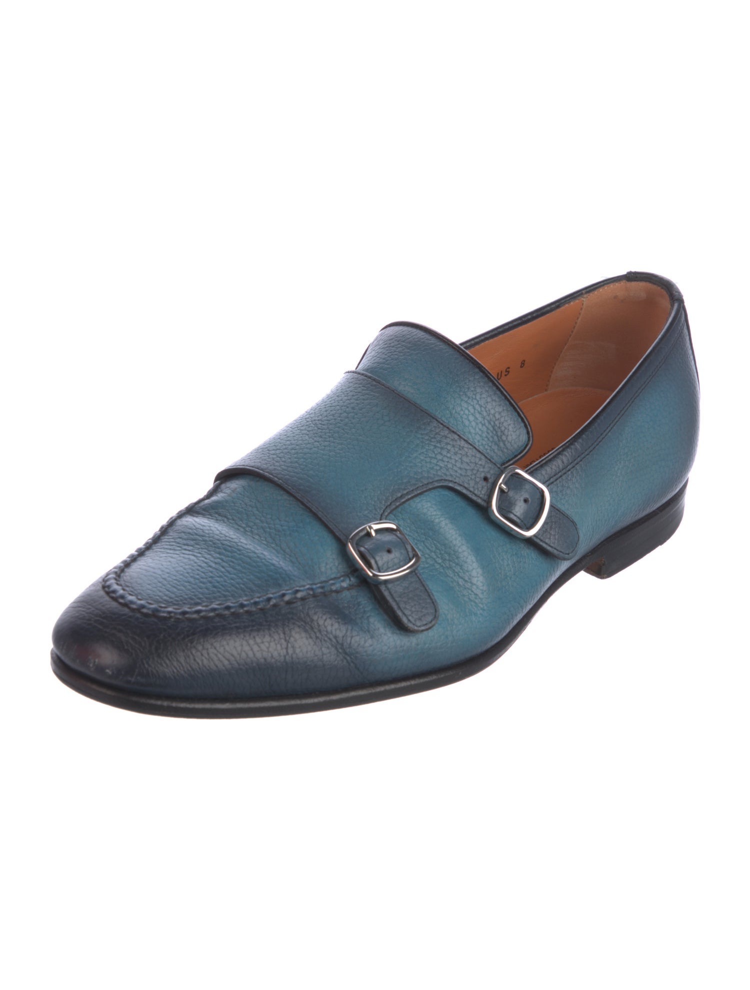 Santoni Leather Monk Straps
