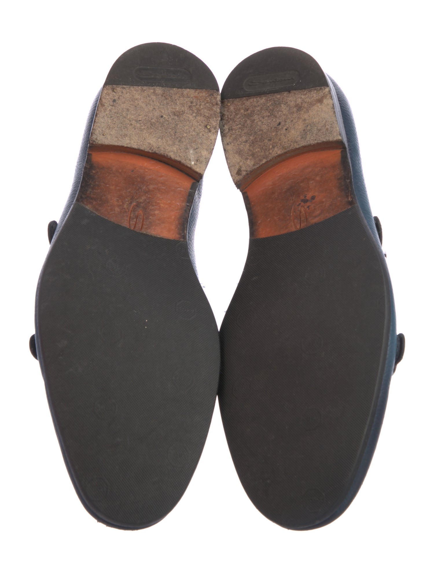 Santoni Leather Monk Straps