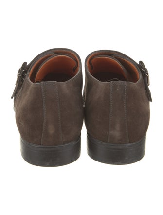 Santoni Suede Monk Straps