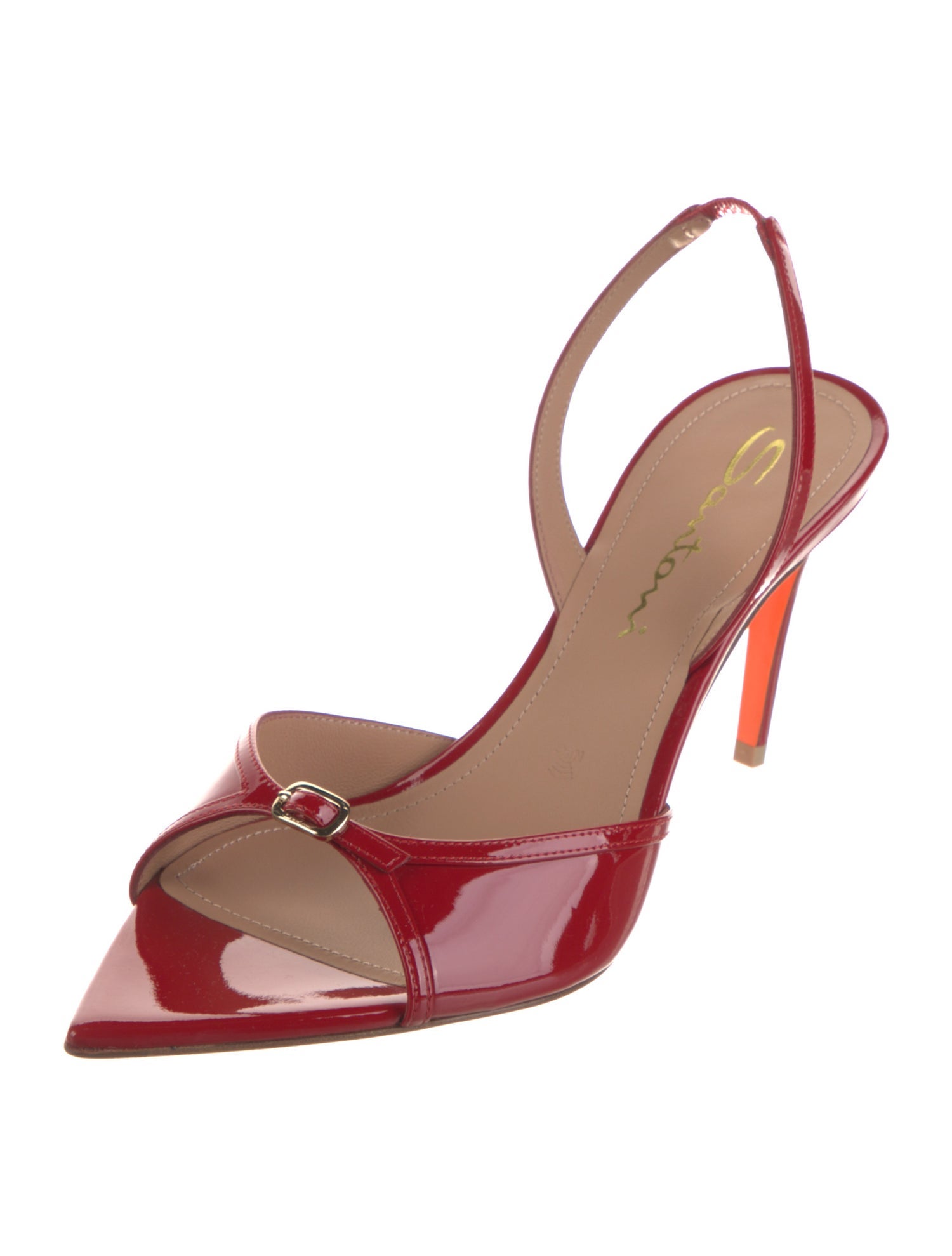 Santoni Patent Leather Slingback Sandals
