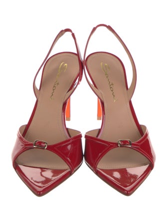 Santoni Patent Leather Slingback Sandals