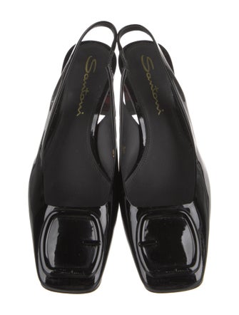 Santoni Patent Leather Slingback Pumps