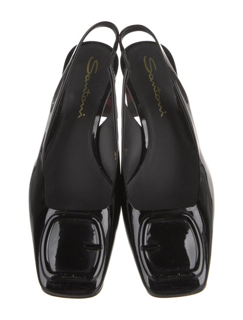 Santoni Patent Leather Slingback Pumps