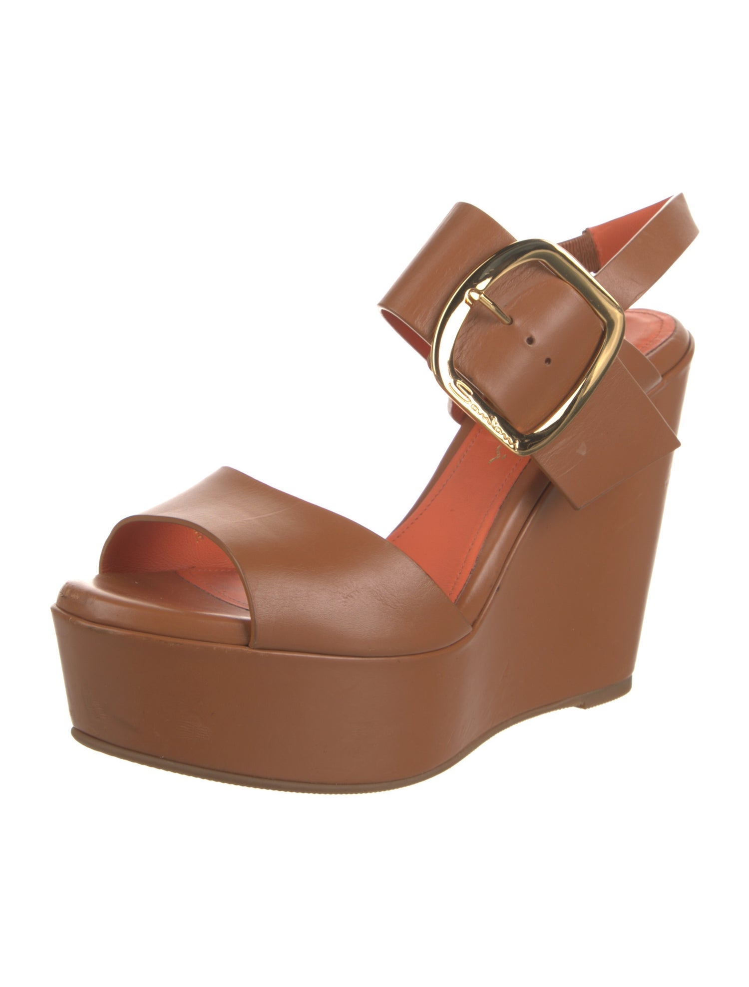 Santoni Leather Slingback Pumps