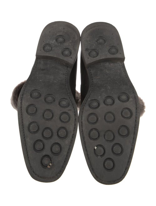 Santoni Leather Fur Trim Snow Boots