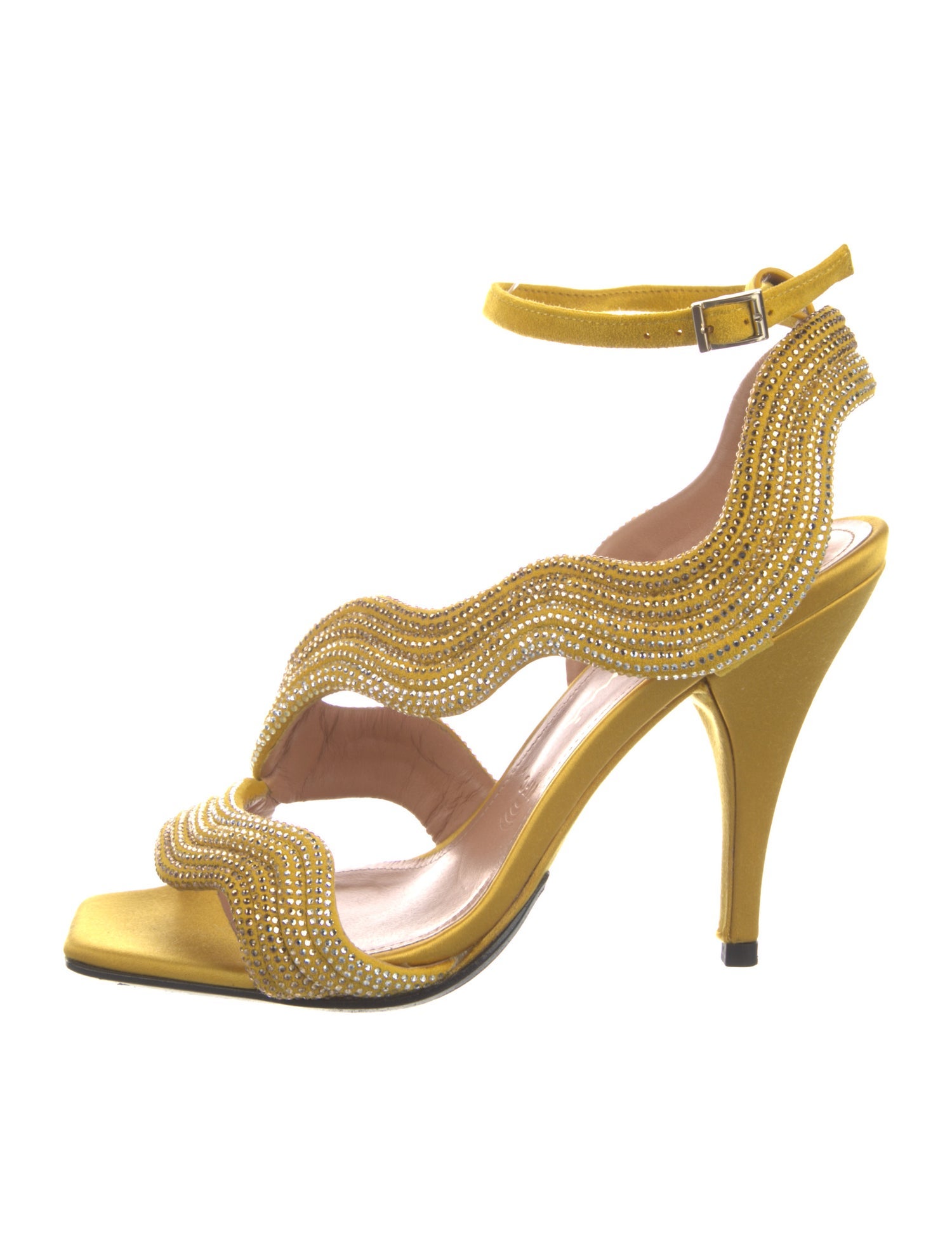 Santoni Satin Crystal Embellishments Sandals