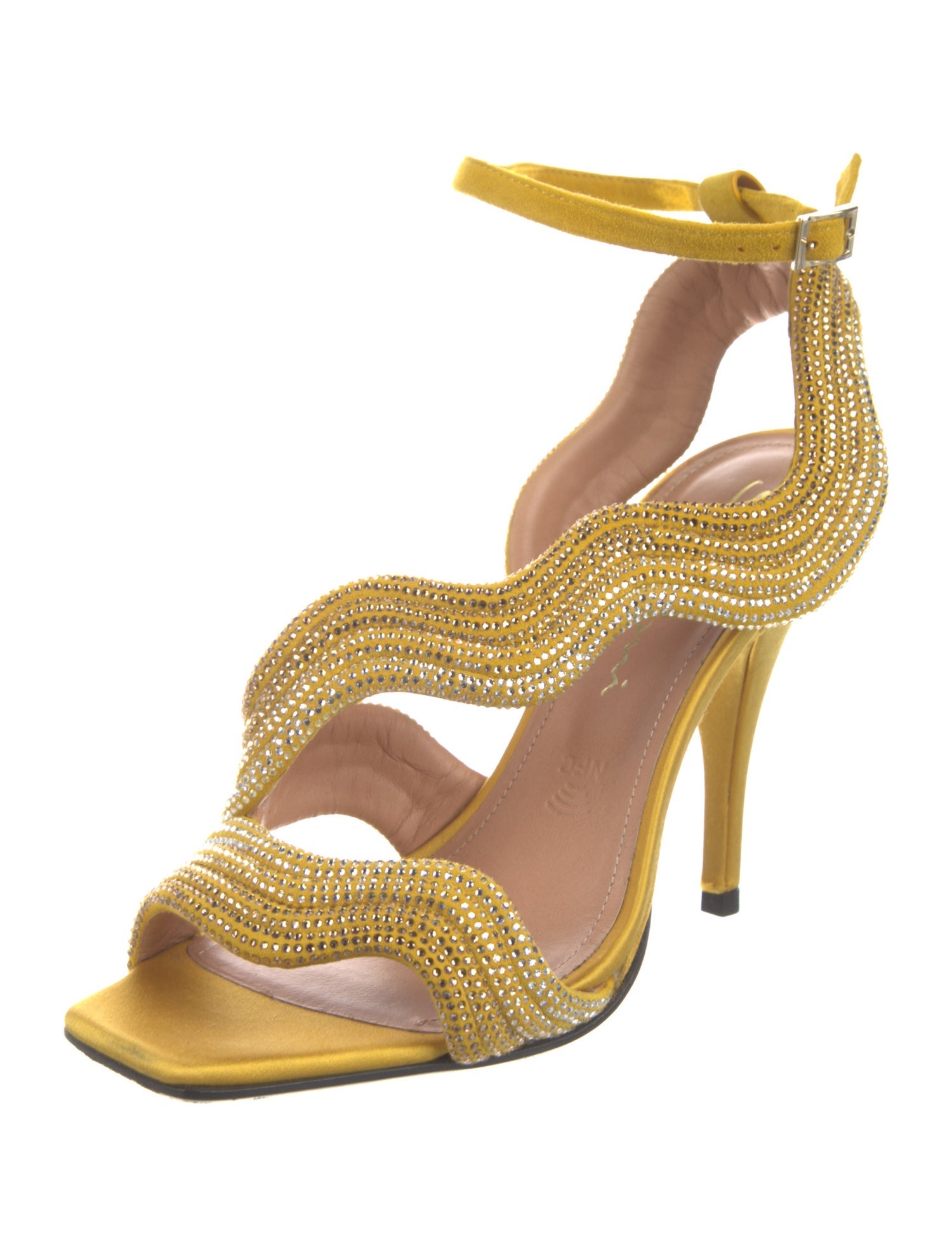 Santoni Satin Crystal Embellishments Sandals