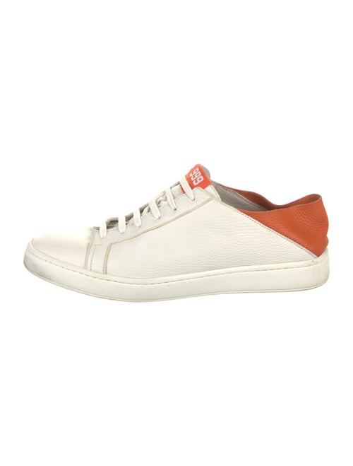 Santoni Leather Colorblock Pattern Sneakers