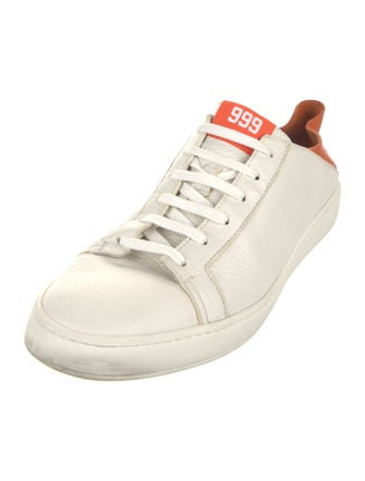 Santoni Leather Colorblock Pattern Sneakers